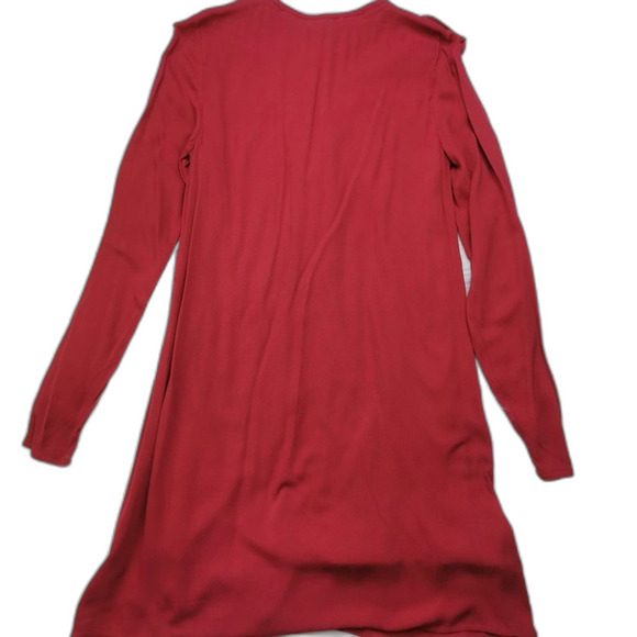 Coco + Jaimeson Ruffled Front Tie Long Sleeve Red Dress Size S - Picture 5 of 7